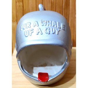 Silver Ceramic Whale Sponge Kitchen Holder Dish 5.5x4x3.25" For A Whale Of A Guy